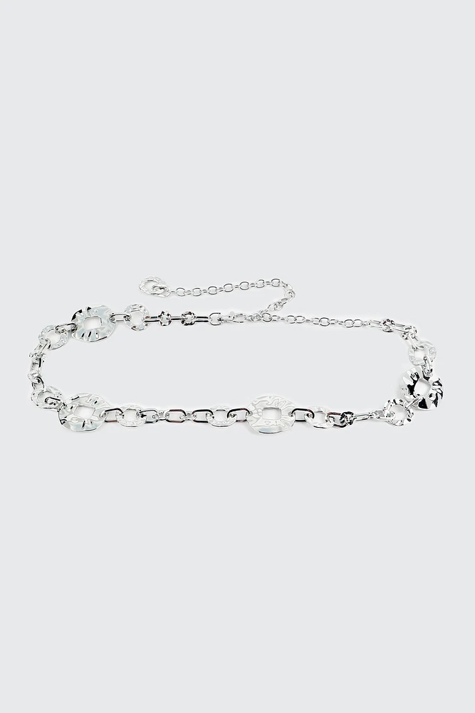 Ardene Distressed Chain Belt in Silver