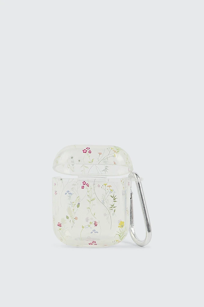 Ardene Floral Print Clear Airpods Case