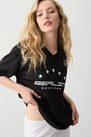 Ardene Oversized Mesh Football T-Shirt in | Size | Polyester