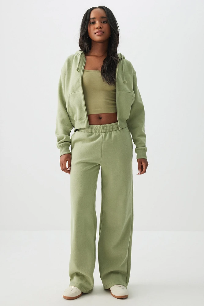 Ardene MADESOFT Fleece Straight Leg Sweatpants in Pistachio Delight | Size | Polyester/Cotton | Eco-Conscious