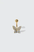 Ardene 14K Gold Plated Butterfly Navel Piercing