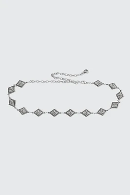 Ardene Embossed Diamond Chain Belt in Gold