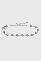 Ardene Embossed Diamond Chain Belt in Gold