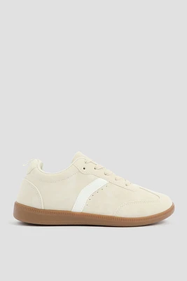 Ardene Retro Sneakers in Beige | Size | Faux Leather/Faux Suede