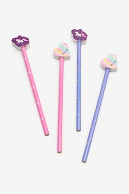 Ardene Kids Set of Pencil and Erasers for Girls
