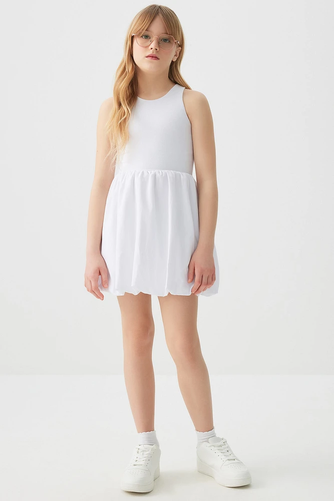 Ardene Kids Poplin Bubble Dress in | Size | Polyester/Cotton/Elastane