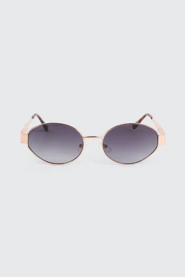 Ardene Gold Toned Oval Sunglasses