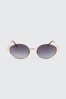 Ardene Gold Toned Oval Sunglasses