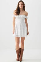 Ardene Off Shoulder Mini Dress in | Size | Polyester/Elastane/Polyamide