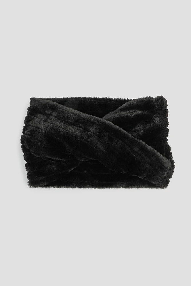 Ardene Faux Fur Snood in Black | Polyester