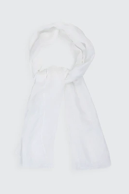 Ardene Solid Lightweight Scarf in White | Polyester