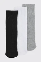 Ardene 3-Pack Athletic Demi Crew Socks in | Polyester/Elastane