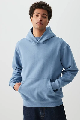 Ardene Man Solid Hoodie For Men in Medium Blue | Size | Polyester/Cotton | Fleece-Lined
