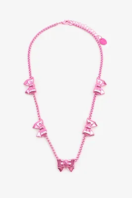 Ardene All Around Pink Bow Necklace