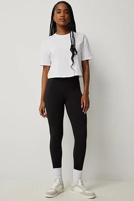 Ardene Super Soft Wide Waistband Leggings in Black | Size | Polyester/Spandex