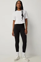 Ardene Super Soft Wide Waistband Leggings in Black | Size | Polyester/Spandex