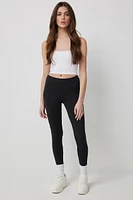 Ardene Super Soft Wide Waistband Leggings in Black | Size | Polyester/Spandex