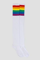 Ardene Multicolored Stripe Over The Knee Scoks | Polyester/Spandex