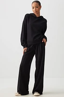 Ardene Wide Leg Scuba Pants in Black | Size | Polyester/Spandex