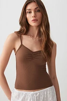 Ardene Basic Ribbed Tank Top with Shirring in | Size | Polyester/Spandex | Eco-Conscious