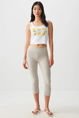 Ardene Super Soft Capri Leggings in Light Grey | Size | Polyester/Elastane | Eco-Conscious
