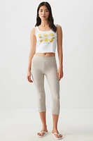 Ardene Super Soft Capri Leggings in Light Grey | Size | Polyester/Elastane | Eco-Conscious