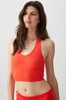 Ardene Basic Ultra Crop Seamless Halter Tank in | Size | Nylon/Elastane | Eco-Conscious