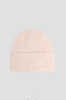 Ardene Wide Cuff Ribbed Beanie in Light Pink | Polyester/Elastane/Polyamide