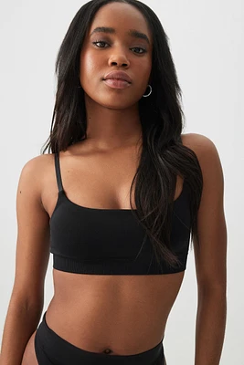 Ardene Seamless Bralette in Black Liquorice Twist | Size | Nylon/Elastane | Eco-Conscious