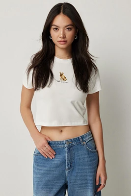 Ardene Baby T-Shirt with Print in White | Size | Cotton/Elastane