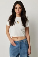 Ardene Baby T-Shirt with Print in White | Size | Cotton/Elastane