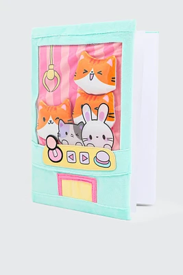 Ardene Kids Plush Game Theme Notebook in Light Blue