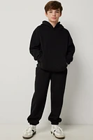 Ardene Kids Classic Sweatpants in Black | Size | Polyester/Cotton | Fleece-Lined