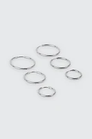 Ardene 3-Pack Stainless Steel Hoop Earrings in Silver