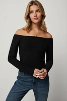 Ardene Off Shoulder Shape Knit Sweater in | Size | Nylon/Elastane