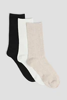 Ardene 3-Pack Solid Crew Socks | Polyester/Spandex