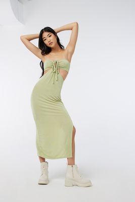 Ardene A.C.W. Cut Out Maxi dress in Lt. Green | Size | Polyester/Spandex