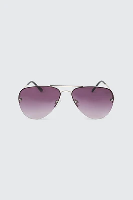 Ardene Rimless Aviator Sunglasses in Silver