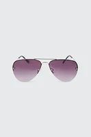 Ardene Rimless Aviator Sunglasses in Silver