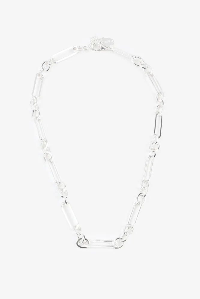Ardene Mix Chain Link Necklace in Silver