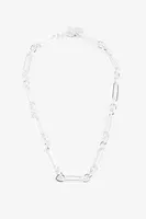 Ardene Mix Chain Link Necklace in Silver