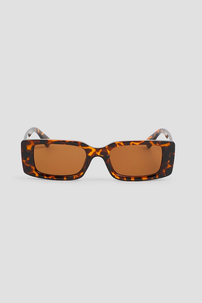 Ardene Slim Rectangular Sunglasses in Brown