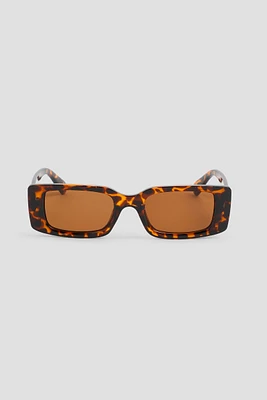 Ardene Slim Rectangular Sunglasses in Brown