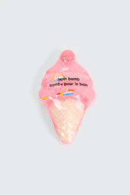 Ardene Ice Cream Cone Bath Bomb in Light Pink