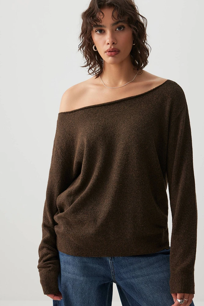 Ardene Oversized Off Shoulder Sweater in | Size | Polyester/Nylon/Spandex