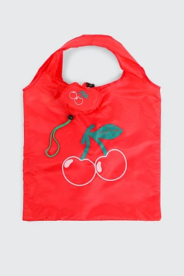 Ardene Reusable Heart Shopping Bag with Pouch in Red