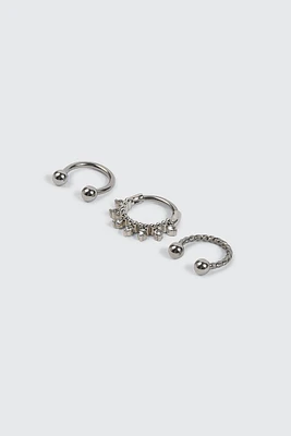 Ardene 3-Pack Nose Septum Piercings in Silver