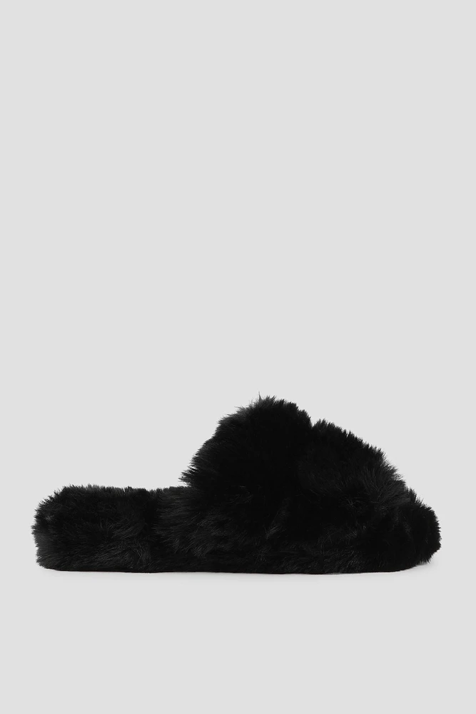 Ardene Puff Fluffy Slippers in | Size | Polyester | Eco-Conscious