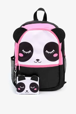 Ardene Kids Animal Backpack with Coin Purse in Black