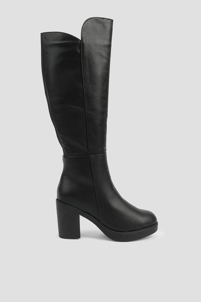 Ardene Sleek Knee-High Boots in | Size | Faux Leather/Faux Suede | Eco-Conscious